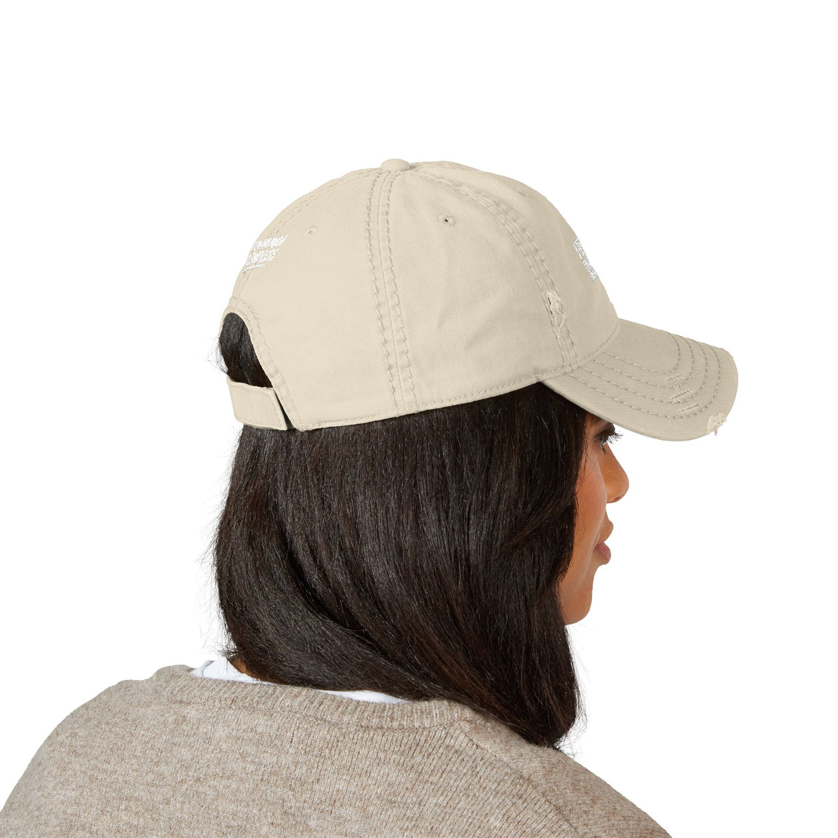 Embroidered Distressed Dad Hat — “If I’m Too Much Go Find Less”